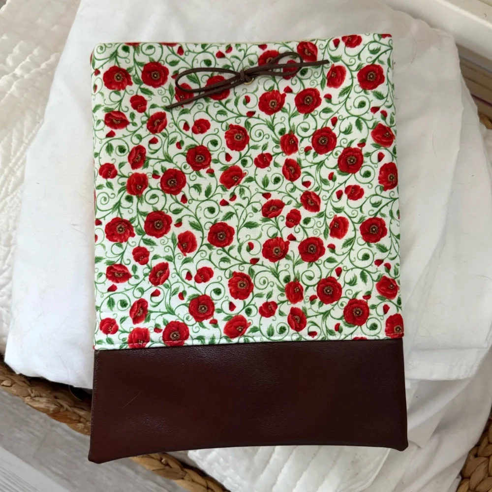 Floral Red and Brown Book/Tablet Sleeve